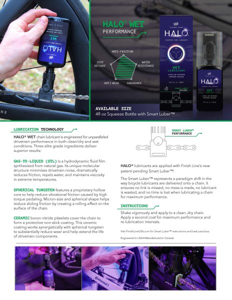 Finish Line - Bicycle Lubricants and Care ProductsHALO WET Lubricant